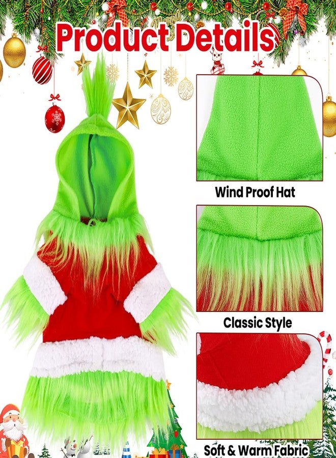 Vellibring Dog Christmas Outfit，Christmas Pet Clothes Green Classic Dog Hoodie Shirt Cosplay Apparel Christmas Party Cosplay Costume Pet Supplies Accessories for Small Dogs and Cats - Image 2